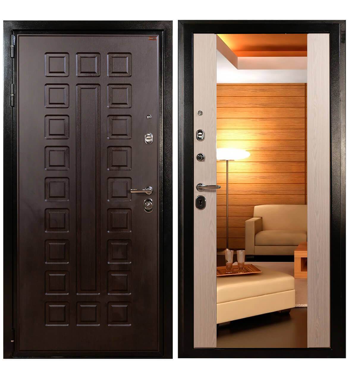 Гладиатор-3К-Стиль-зеркало Дверь с зеркалом Лекс Гладиатор 3К - Зеркало СТИЛЬ Белёный дуб